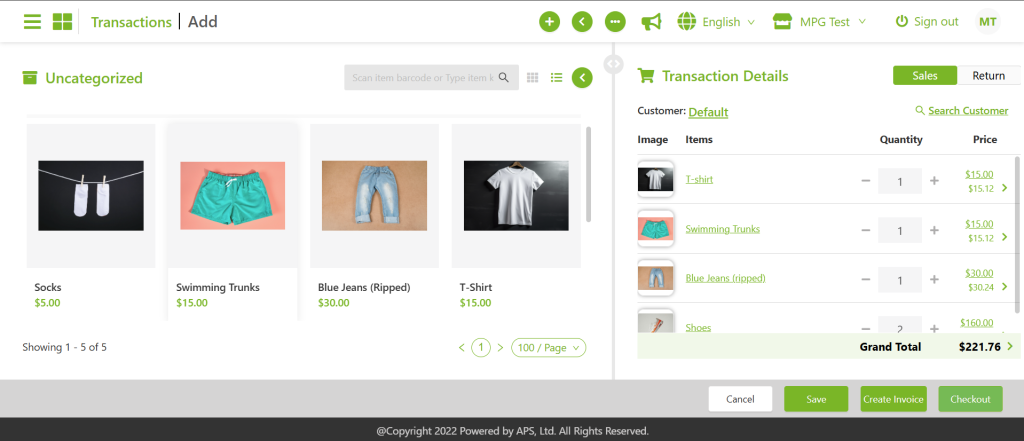 Shopping management system payments